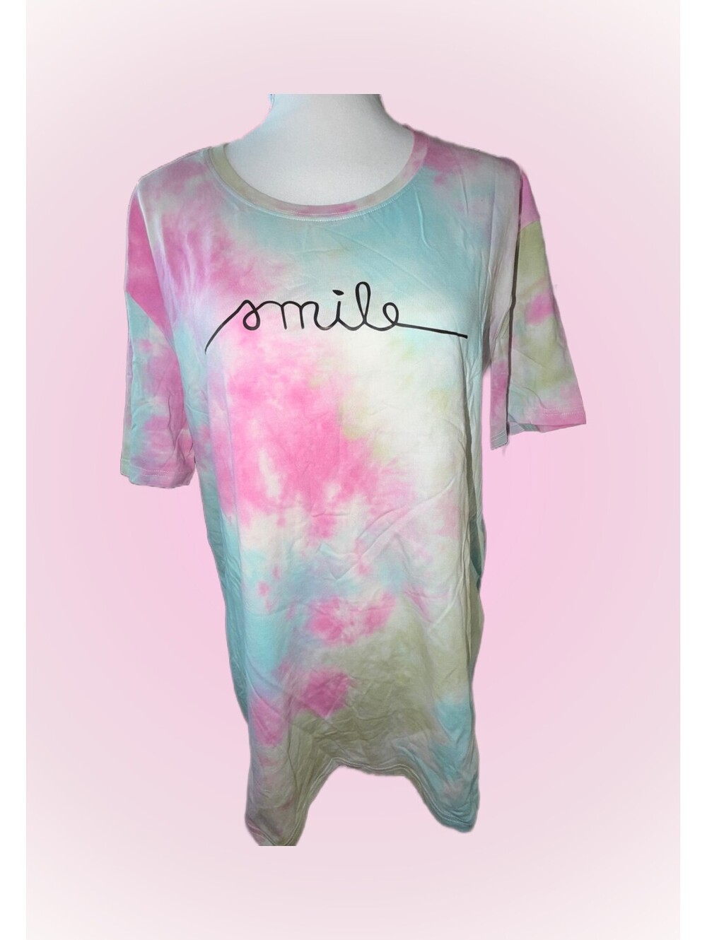 Womens New NWT Size XXL [Runs XL] Tie Dye Top / Shirt "Smile"